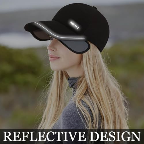 2Pcs Mesh Back Baseball Cap with Retractable Brim for Men Women UV Sun Protection Breathable Tennis Golf Visors Hats - color: Black& White