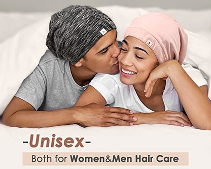 YANIBEST Slouchy Beanie Hat Satin Lined Sleep Cap Chemo Headwear Caps - color: Black-wine, size: Large