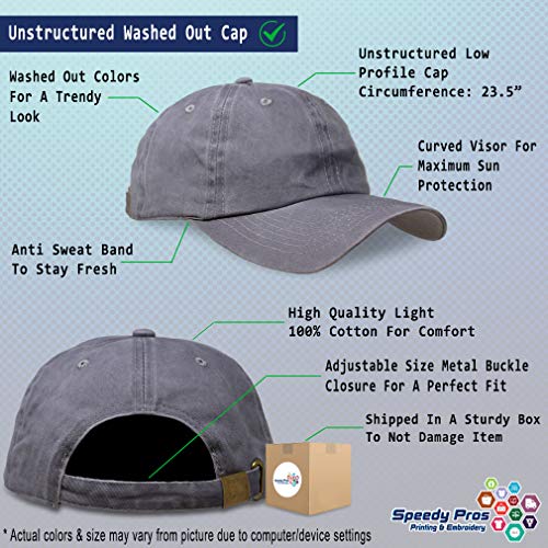 Custom Vintage Washed Hat Hu-16 Albatross Aircraft Name Embroidery Cotton - color: Grey Personalized Text Here