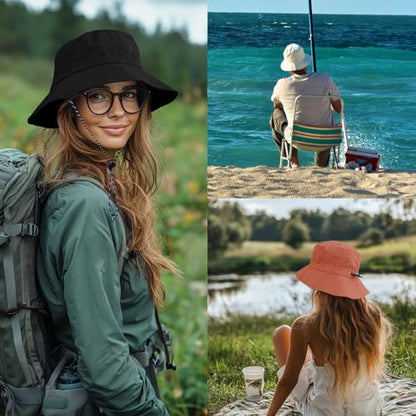 PFFY Packable Sun Bucket Hat for Men Women Outdoor UV Protection Sun Hats - color: Royalblue