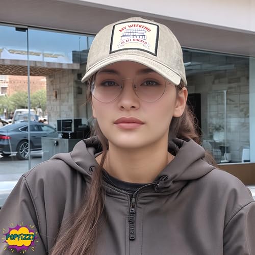 Popfizzy Funny Hats for Men and Women, Fun Adult Baseball Cap, Funny Birthday Gifts for Women and Men, Cool Dad Hat Gift Idea - color: Weekend is All Booked (Grey)
