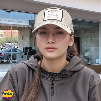 Popfizzy Funny Hats for Men and Women, Fun Adult Baseball Cap, Funny Birthday Gifts for Women and Men, Cool Dad Hat Gift Idea - color: Weekend is All Booked (Grey)
