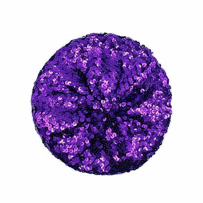 JUMISEE Sparkly Sequin Berets for Women Girls Fashion Beanie Hat Costume Accessories for Festival Party Dance - color: Purple