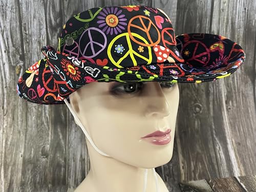 Funny Sun Hat for Men Women Wide Brim Bucket Hat Hiking Boonie Hat Summer Beach Fishing Caps - color: Hippie Peace