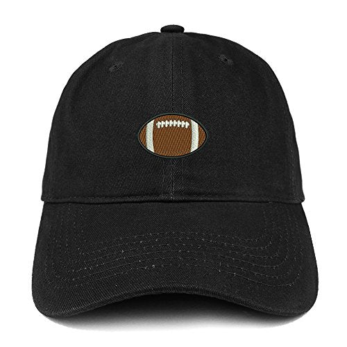 Trendy Apparel Shop Football Quality Embroidered Low Profile Brushed Cotton Dad Hat Cap - color: Black