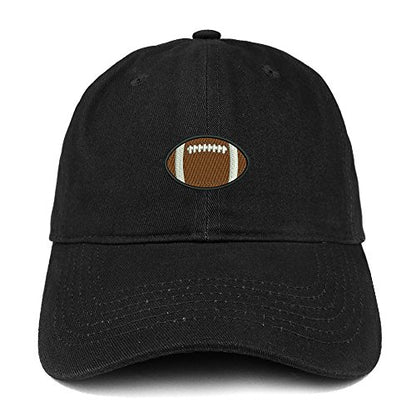 Trendy Apparel Shop Football Quality Embroidered Low Profile Brushed Cotton Dad Hat Cap - color: Black
