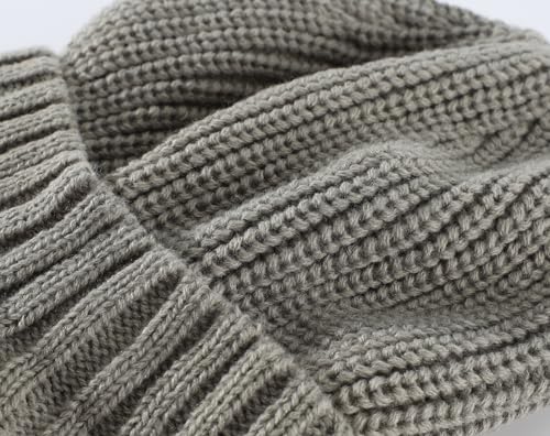 Home Prefer Men's Winter Hat Thick Knit Beanie Cap with Visor Newsboy Beanie Hat - color: Dusty Green