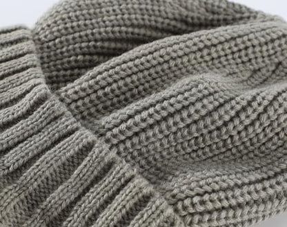 Home Prefer Men's Winter Hat Thick Knit Beanie Cap with Visor Newsboy Beanie Hat - color: Dusty Green