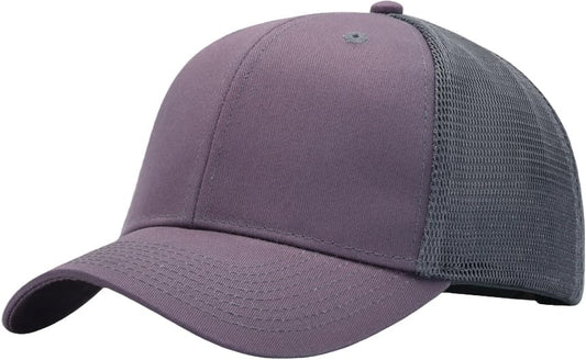 Mens Mesh Snapback Trucker Hat Baseball Cap, Fits OSFM&XXL Head - color: Dark Grey, size: X-Large-XX-Large
