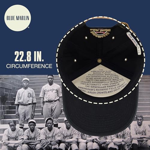 Blue Marlin Dad Hat, Adult Cotton Baseball Cap with Curved Brim, One Size. - color: Birmingham Black Barons