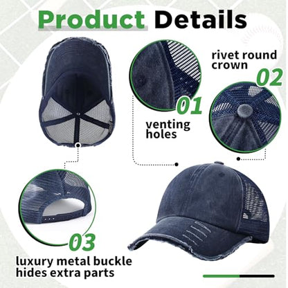 Suhine 24 Pcs Blank Trucker Hat Bulk,Unisex Baseball Cap - color: Dark Blue