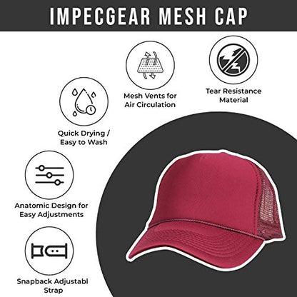 2 Packs Baseball Caps Blank Trucker Hats Summer Mesh Cap (2 FOR Price of 1) - color: Maroon