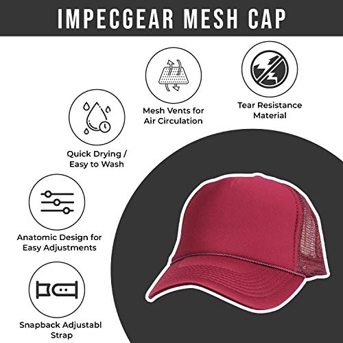2 Packs Baseball Caps Blank Trucker Hats Summer Mesh Cap (2 FOR Price of 1) - color: Maroon
