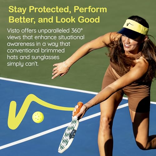 VISTO Transparent Brim Visor – Obstruction Free Visibility - UV Sun Protection – Perfect for Golf, Pickleball, and Tennis - color: Yellow