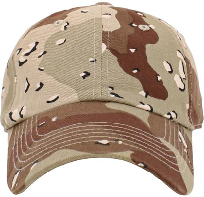 KBETHOS Classic Unisex Cotton Adjustable Low Crown Baseball Cap – Plain Dad Hat - color: Desert Camo