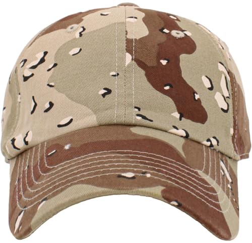 KBETHOS Classic Unisex Cotton Adjustable Low Crown Baseball Cap – Plain Dad Hat - color: Desert Camo