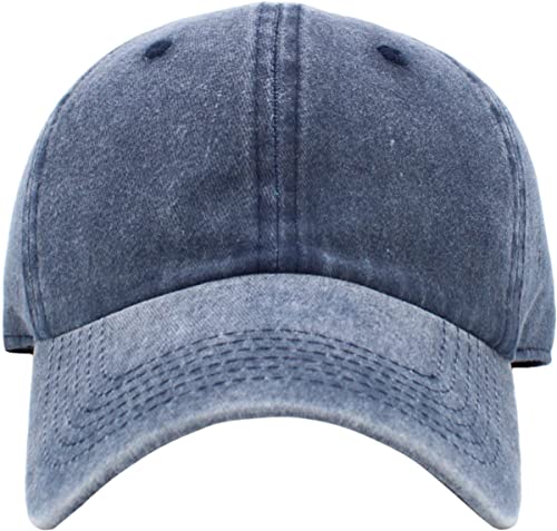 KBETHOS Classic Unisex Cotton Adjustable Low Crown Baseball Cap – Plain Dad Hat - color: Navy Pigment Dyed (1 Pack)