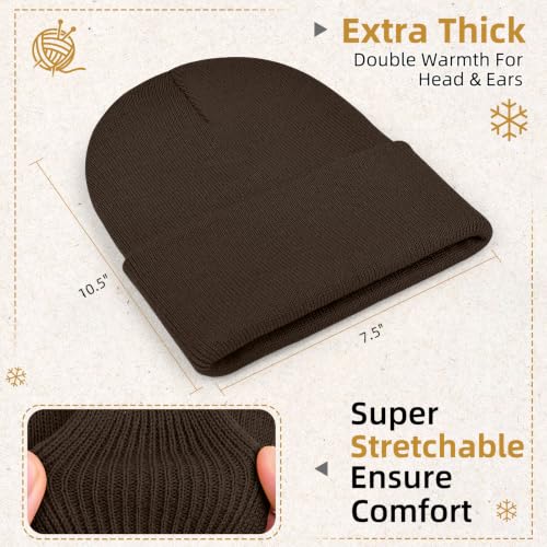 ZOORON Beanie for Men Women Slouchy Winter Beanie Hats Cuffed Skull Caps - color: 1pack-coffee