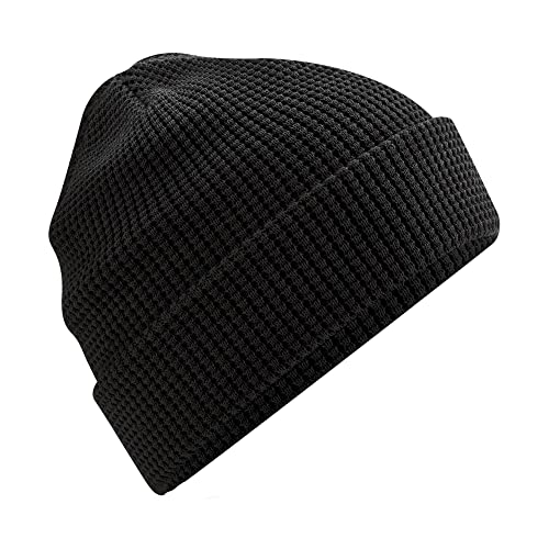 Beechfield B52N Organic Cotton Waffle Beanie - color: Black