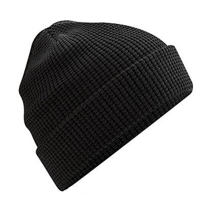 Beechfield B52N Organic Cotton Waffle Beanie - color: Black