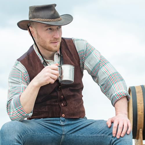 Wavwavw Leather Stampede Strings for Cowboy Hats Chin Straps