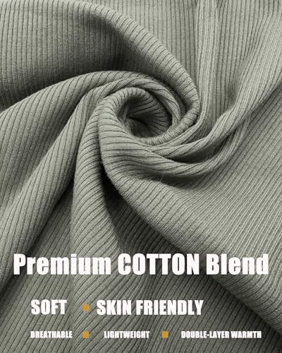 vidsel Slouchy Beanie Hats for Women & Men Cotton Knit Cuffed Skull Cap - color: 1-grayish Green