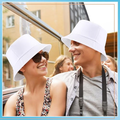 Mepase Bucket Hat Bulk, Cotton Summer Cap Summer Solid Color Beach Getaway Fisherman's Hat for Women Men - size: Medium