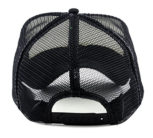 NYFASHION101 Plain Mesh Trucker Hat - Breathable 6-Panel Daily Snapback Cap, Customizable Ideal for DIY Embroidery & Patches - color: Black/White