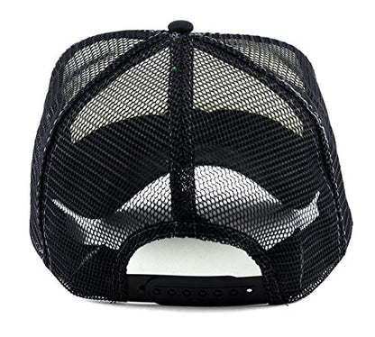 NYFASHION101 Plain Mesh Trucker Hat - Breathable 6-Panel Daily Snapback Cap, Customizable Ideal for DIY Embroidery & Patches - color: Black/White