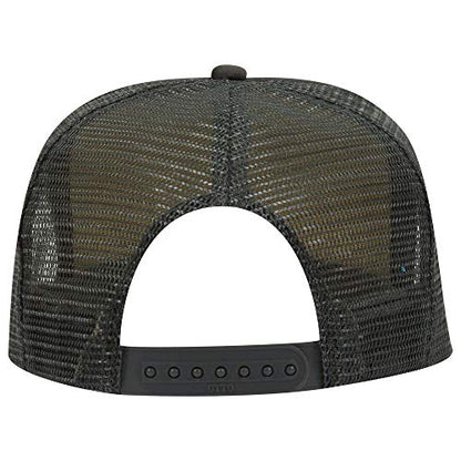 OTTO Polyester Foam Front 5 Panel High Crown Mesh Back Trucker Hat - color: Char. Gray