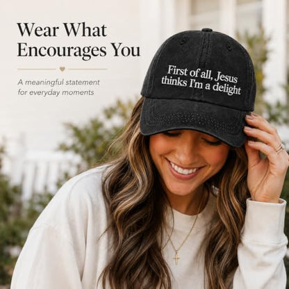 Man of God Husband Dad Embroidered Hat Camping Caps for Women - color: Faiths Can Move Mountains 13