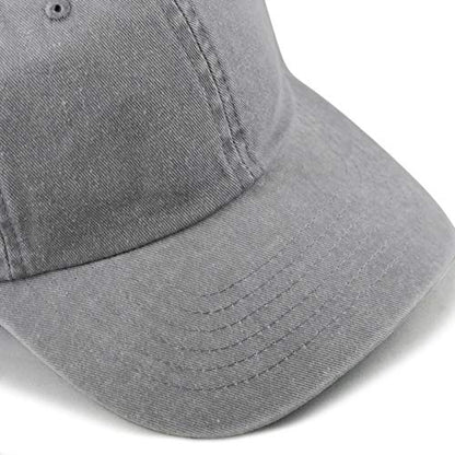 The Hat Depot 100% Cotton Pigment Dyed Low Profile Dad Hat Six Panel Cap - color: 1. Gray