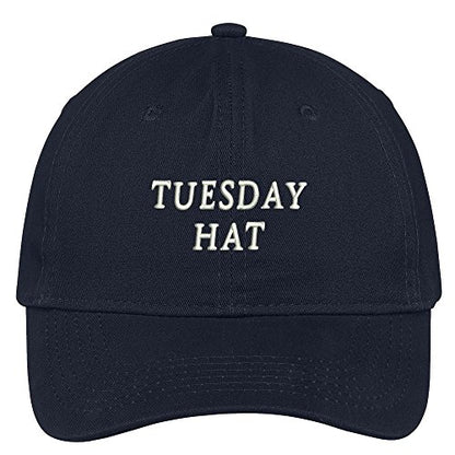 Trendy Apparel Shop Tuesday Hat Embroidered Soft Cotton Low Profile Dad Hat Baseball Cap - color: Navy