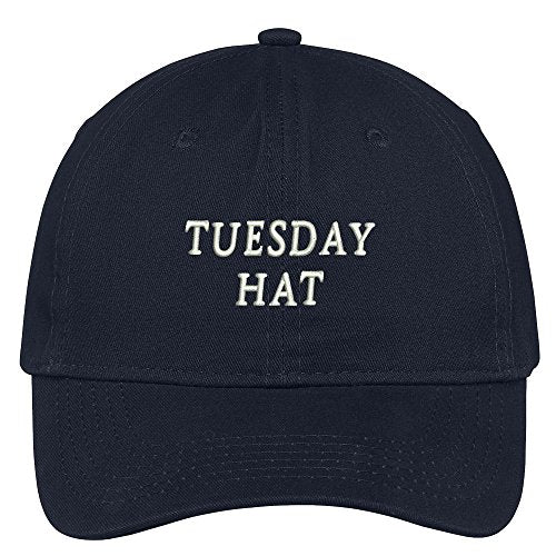 Trendy Apparel Shop Tuesday Hat Embroidered Soft Cotton Low Profile Dad Hat Baseball Cap - color: Navy