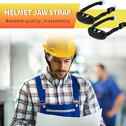 Saihisday 4Pack Universal Hard Hat Chin Strap, Helmet Chin Strap with Black Elastic Strap and Chin Cup Multi-Point Adjustment Black - color: Black