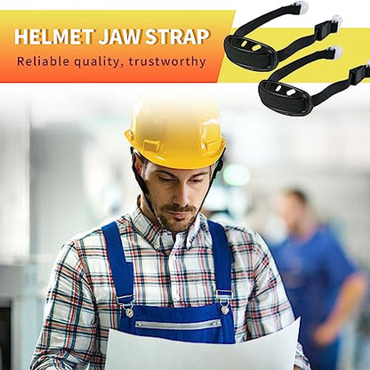 Saihisday 4Pack Universal Hard Hat Chin Strap, Helmet Chin Strap with Black Elastic Strap and Chin Cup Multi-Point Adjustment Black - color: Black