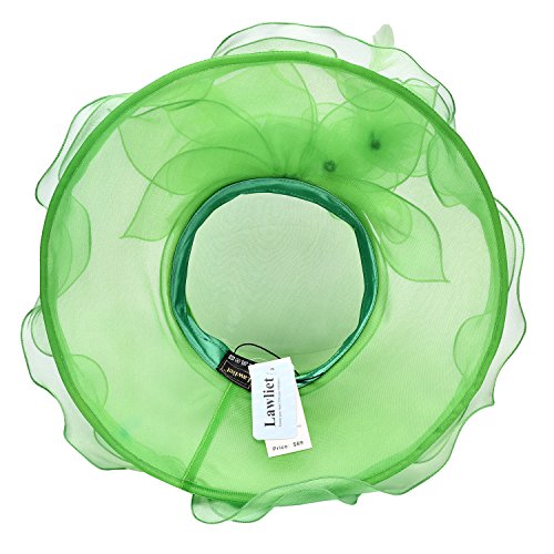 Lawliet Womens Flower Wedding Occasion Wide Brim Church Dress Sun Hat A341 - color: Green, size: One Size