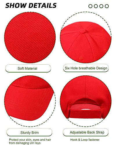 Handepo 24 Baseball Caps Adjustable - color: Red