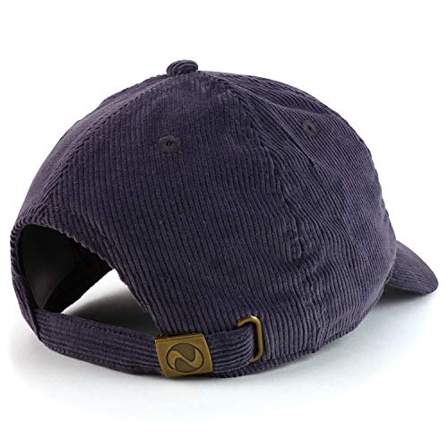 Trendy Apparel Shop Bee Embroidered Cotton Corduroy Unstructured Baseball Cap - color: Dark Grey