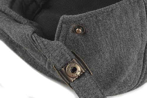 Quanhaigou Men's Cotton Flat Ivy Gatsby Newsboy Driving Hat Adjustable Irish Cabbie Ivy Driving Hunting Cap - color: Cotton Light Grey