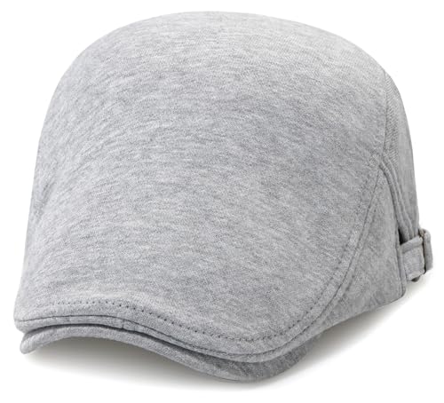 Men's Cotton Newsboy Hats Flat Ivy Gatsby Cap Irish Cabbie Ivy Driving Hunting Hat - color: Light Gray