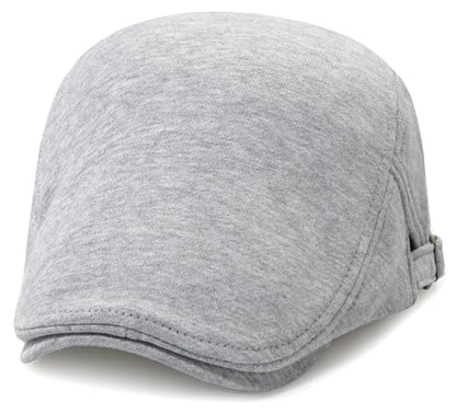 Men's Cotton Newsboy Hats Flat Ivy Gatsby Cap Irish Cabbie Ivy Driving Hunting Hat - color: Light Gray