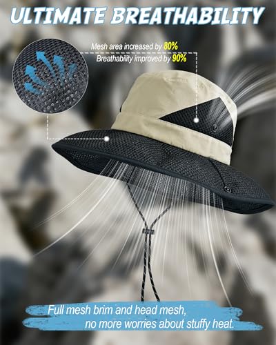 Women's Sun Hat with Ponytail Hole, Breathable Foldable Summer Hat with Shapeable Brim for Hiking Beach Gardening - color: Beige