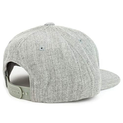 Armycrew Youth Kid's Solid Color Flat Bill Snapback Baseball Cap - color: Heather Grey