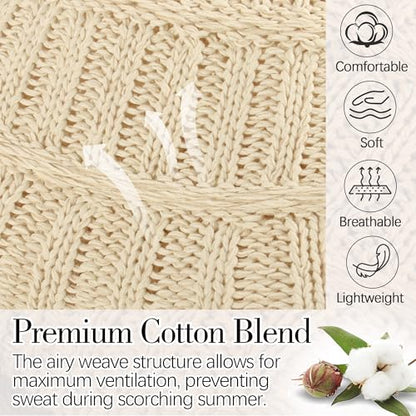 Breathable Cotton Bucket Hat Lightweight Packable Cloche Hat Sun Beach Cap - color: Beige