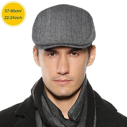 Sumolux Mens Newsboy Hat Flat Cap Gatsby Lvy Irish Hats Driving Cabbie - color: A Grey