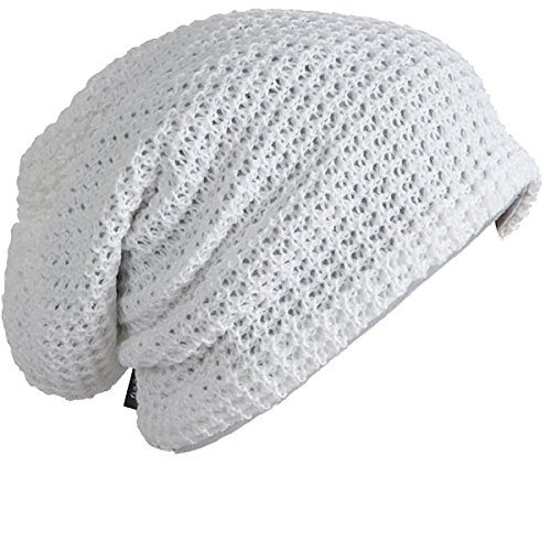 FORBUSITE Mens Slouchy Long Beanie Knit Cap for Summer Winter, Oversize - color: B08-white, size: Large