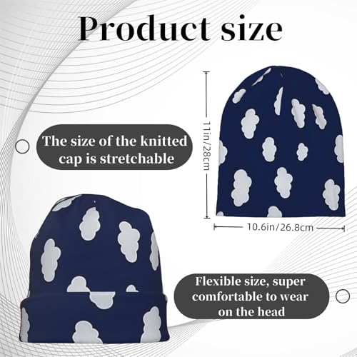 Unisex Stretch Knit Beanie Hat - color: White Cloud