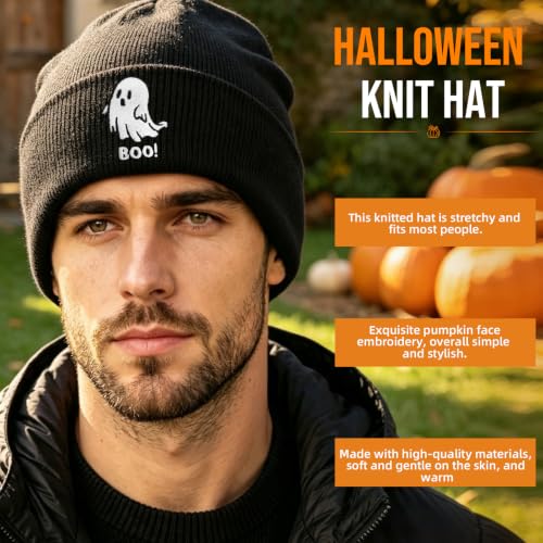 American Flag Beanie, USA Embroidered Winter Hat for Women Men - color: Halloween-2