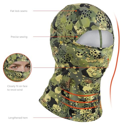 BASSDASH Winter Balaclava Fleece Ski Mask Ninja Hood Neck Warmer Fishing Hunting - color: Open Terrain Ⅱ